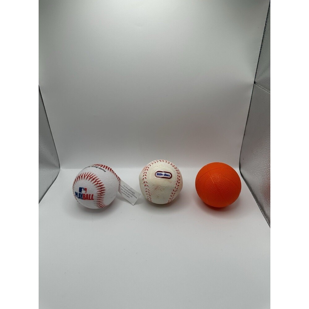 Little Tikes & MLB Play Ball Toy Balls Lot of 3 Baseball Basketball Kids